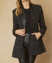 Entro tweed collared blazer in Black - £38.87 GBP