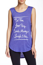 NWT Womens New Pink Lotus Purple Top M Logo Yoga Run Love Smile Be Free ... - £53.66 GBP