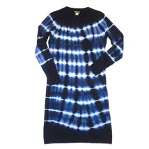 NWT J.Crew Long-sleeve Tie-dyed Cashmere Crewneck Dress in Classic Navy Sky XS - $140.00