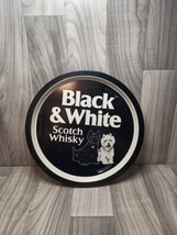 Black And White Scotch Whisky Scottie Dogs Round Tray (Whiskey) Vintage - $13.99