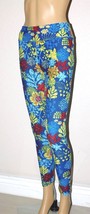 Lularoe Blue Red Yellow Floral Print Vintage Leggings OS One Size  - $18.69