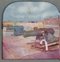 Vtg 1903 Stereoscope Card T.W. Ingersoll Havana Cuba - Old Guns of Morro Castle - £11.86 GBP