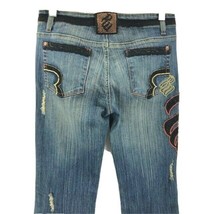 Rocaware Junior&#39;s Jeans Blue Black Khaki  Rust Distressed 5 Pockets Size 5 x 33&quot; - £29.49 GBP