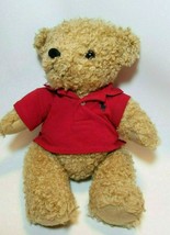 Polo Ralph Lauren Teddy Bear Red Shirt Curly Hair Plush Toy Stuffed Animal 15&quot; - £13.20 GBP