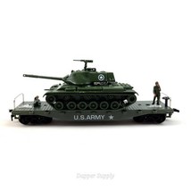 Model Power 8455 HO Military Flat w/ Patton Tank Railroad Flat Car - $574.14 MXN