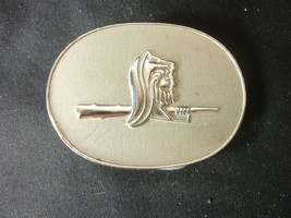 Old Vtg Antique Collectible Roman? Soldier With Scroll Belt Buckle Military - £23.66 GBP