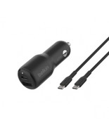 Belkin CCB005BT1MBK-B6 42W PD PPS USB-C   USB-A CAR CHARGER   1M PVC C-C... - $76.12
