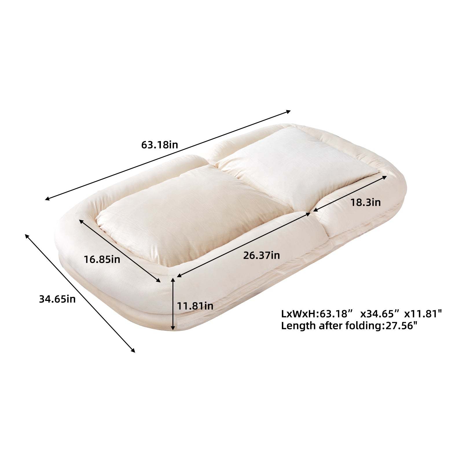 Beige Flannelette Adjustable Folding Sofa Chair for Gaming & Meditation. Item image 3