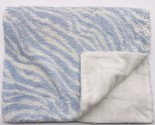Kyle &amp; Deena Baby Blanket Zebra Blue White Plush Velour - £7.85 GBP