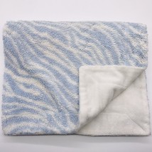 Kyle &amp; Deena Baby Blanket Zebra Blue White Plush Velour - $9.99