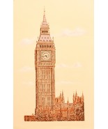 Dibujo de la torre de Londres. Pintura de la torre de Londres. Dibujo bi... - $2,451.88 MXN