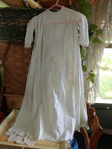 Vintage Baby Gown with pleated yoke and embroidery work - $15.00
