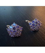 585 14K RG Stamped Zirconia Amethyst Purple Cubic Stud Earrings - $745.50 MXN