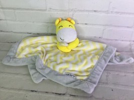 Carters Yellow Giraffe White Chevron Gray Plush Security Blanket Lovey - £10.90 GBP