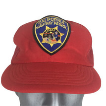 California highway Patrol Eureka Red Mesh Foam 80s Snap Back Vintage Hat Cap - £23.50 GBP