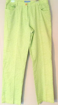 J. McLaughlin pants women size 6 green leopard print 100% cotton made in... - $17.79