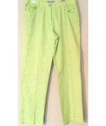 J. McLaughlin pants women size 6 green leopard print 100% cotton made in... - £13.90 GBP