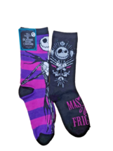 Disney Nightmare Before Christmas 2 Pack Women&#39;s Crew Socks Jack Sally N... - £8.05 GBP