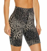 Hue Women&#39;s Essentials High Rise Wavy Leopard Bike Shorts, BLACK, Size M  - £6.85 GBP