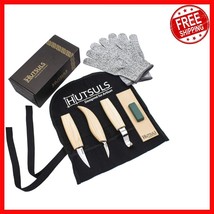 Ergonomic Whittling Knife Set for Beginners - Carbon Steel Blades in Gif... - $45.58