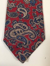 Vintage Stafford Silk Tie - Red, Blue, And Brown Paisley Pattern - £11.79 GBP