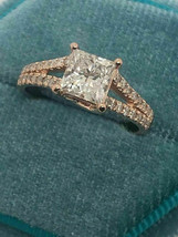 2CT Princess Cut CZ Diamond Split Shank Engagement Ring 14k Rose Gold Finish - £125.59 GBP