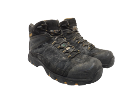 DAKOTA Men's Mid-Cut Quad Comfort Steel Toe CP Work Boots Black Size 12W/L - $28.49