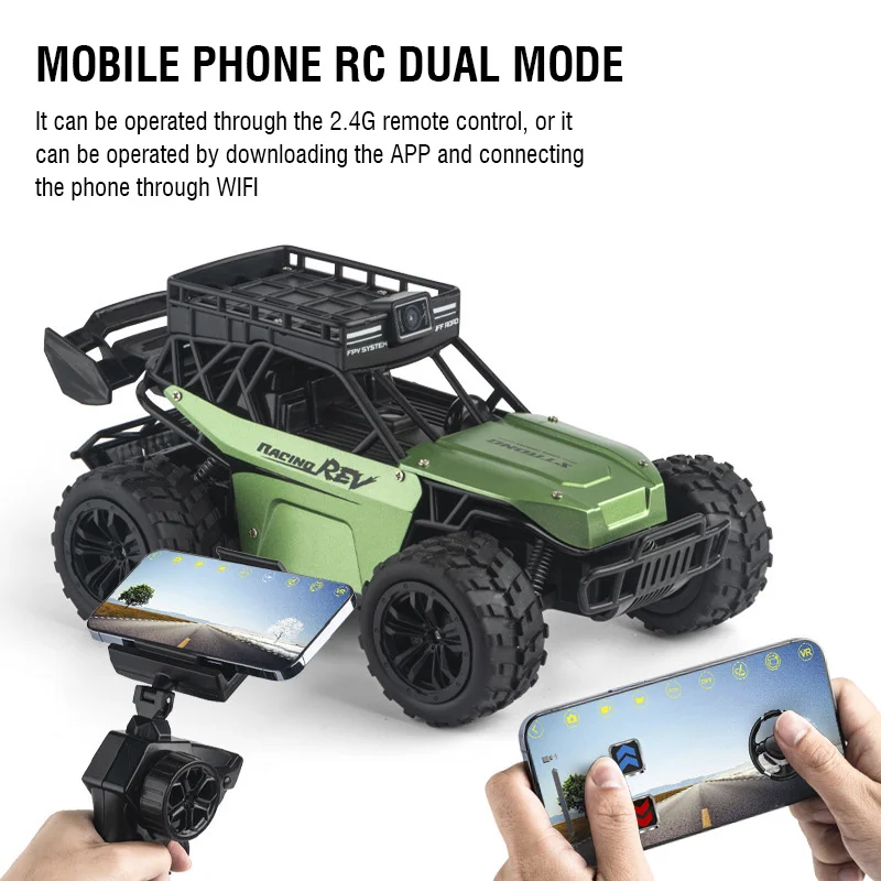 Rc Car with Hd Camera Kids Toy Dual Mode Off-Road Climbing Car Remote Control - £68.38 GBP+