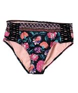 Time and Tru Dark Floral High Waist Bikini Bottom Size L Elevated Gatsby... - €8,54 EUR