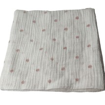 Aden + Anais Muslin Swaddle Blanket White Pink Polka Dot Cotton 42.5 x 40.5 inch - $24.96