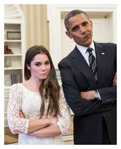 President Barack Obama Mc Kayla Maroney Goofy Faces 8X10 Photograph Reprint - £6.72 GBP