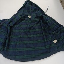 L.L. Bean Men's M Relaxed Fit Full Zip Hoodie Jacket Blue/Green Plaid Flannel image 12