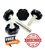 3/8&quot; Thumb Screw Bolts Black Round Clamping Hand Knob Hex Head Stainless... - $20.61 CAD+