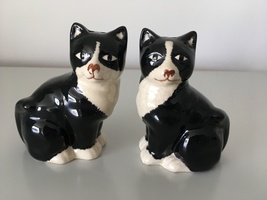 Salt &amp; Pepper Shakers - Black And White Cats - £12.78 GBP