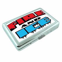 Fire Ice Em6 Hip Silver Cigarette Case Id Holder Metal Wallet 4&quot; X 2.75&quot; RFID Pr - £6.35 GBP