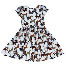 Dot Dot Smile Lucy Twirl Dress 5/6 Horse Print - £15.31 GBP