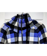 Forever 21 Girls Plaid Checkered Coat Jacket Purple Black White Full Zip... - $184.74 MXN