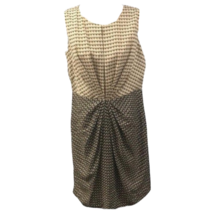 Harve Benard Womens Sheath Dress Beige Black Geometric Lined Sleeveless 8 New - £20.92 GBP
