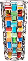 Magcolor Hand Painted Colorful Woven Glass Vase -Crystal Flower Vase- 7.7 Inch, - £29.84 GBP
