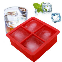 Sqaure Silicone Ice Cubes Mould Tray with Lid 4 Compartment - £14.30 GBP
