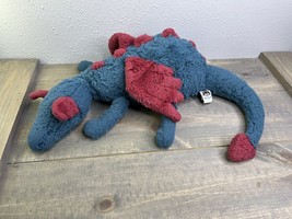 Jellycat Medium Dexter Dragon Red and Blue Dragon 20 inches Super Soft - £29.58 GBP
