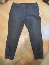 Jennifer Lopez Black Skinny Ankle Embellished Embroidered Jeans Size 12 JLo - $24.20