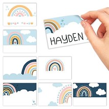 Boho Rainbow Name Tag Stickers | Set of 56 | Classroom Supplies - $11.99