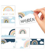 Boho Rainbow Name Tag Stickers | Set of 56 | Classroom Supplies - $16.28 CAD