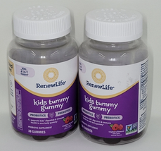 2 Pack Renew Life Kids Tummy Gummy Prebiotic Probiotic Raspberry Digesti... - $15.83