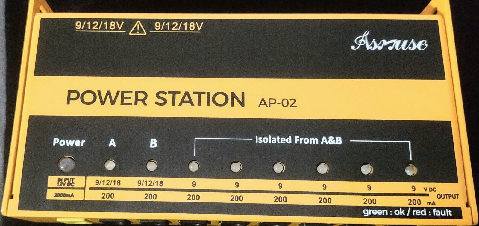 Asmuse Guitar Pedal Power Supply - 8 Isolated DC Output for 9V/12V/18V - $33.30