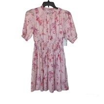 Nine West Women’s Ruffle Blouson Mini Dress Size Small Pink Spring Brand... - £26.63 GBP