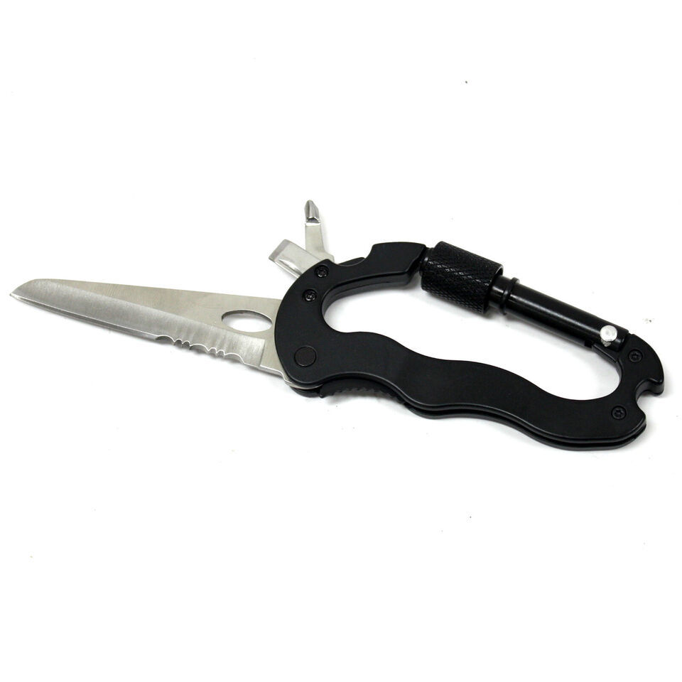 Multi Function 6 in 1 Hiking Hunting Survival Pocket Gear Knife Carabine... - $10.35