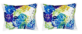 Pair of Betsy Drake Betsy’s Hydrangea No Cord Pillows 16 Inch X 20 Inch - £62.06 GBP