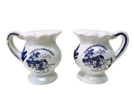 Vintage 1970’s Pennsylvania Ohio Turnpikes Ceramic Pitcher Salt &amp; Pepper... - $12.95